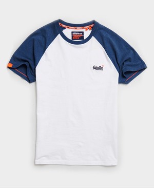 Superdry Orange Label Rövidujjú Baseball Férfi Pólók Fehér/Kék | QEYVZ1289